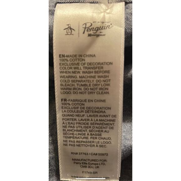 Penguin Men's Brown Long-Sleeve Mock Neck Button-Down Shirt Large - Picture 13 of 14